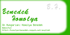 benedek homolya business card